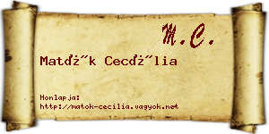 Matók Cecília névjegykártya